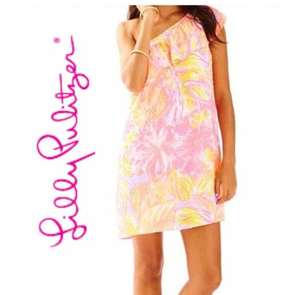LILLY Pulitzer | Emmeline One Shoulder Dress in Sun Splashed Print | Size  XS - Picture 1 of 16
